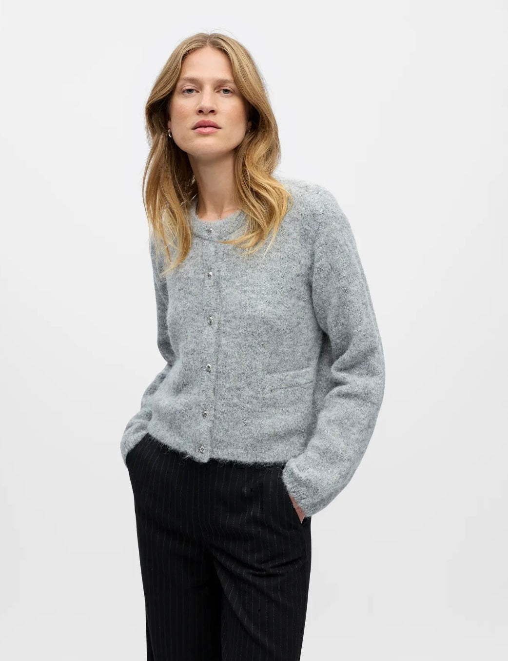 OBJSAGGIA CARDIGAN GRÅ