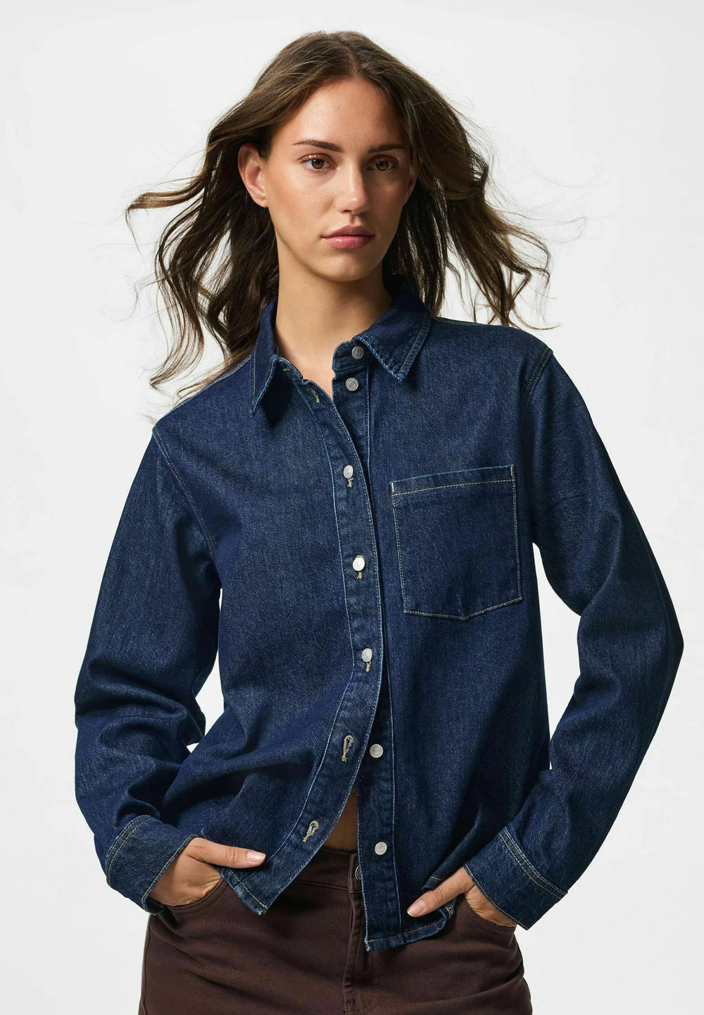 PCSILKE DENIM SHIRT